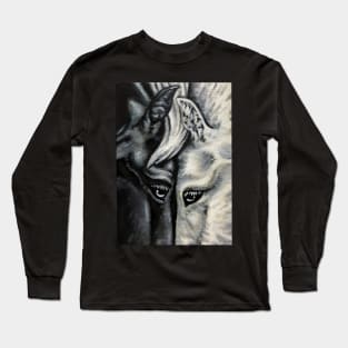 Black and White Horses Long Sleeve T-Shirt